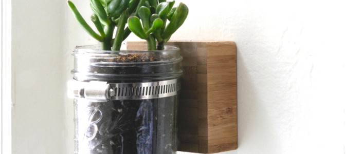 Hanging Mason Jar Planter